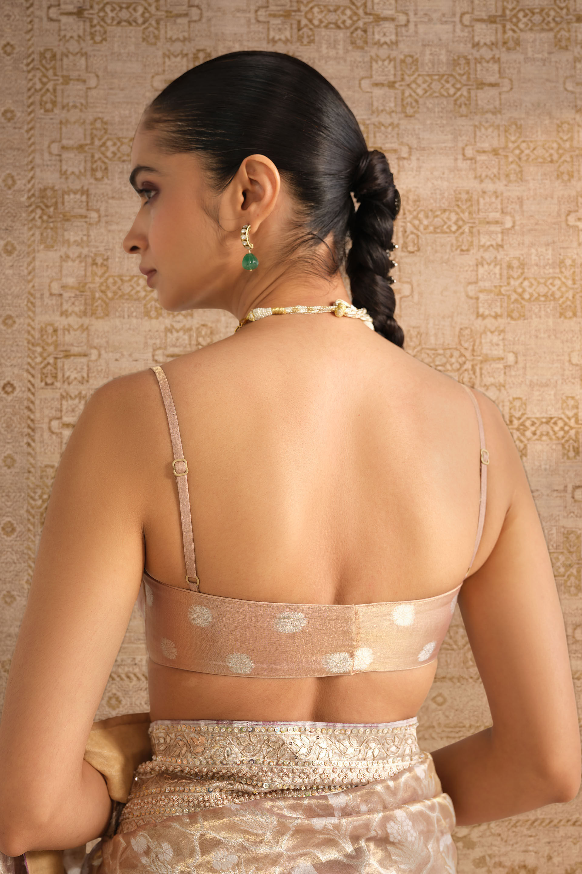 Aroha Handwoven Benarasi Silk Saree - Gold, Gold, image 6